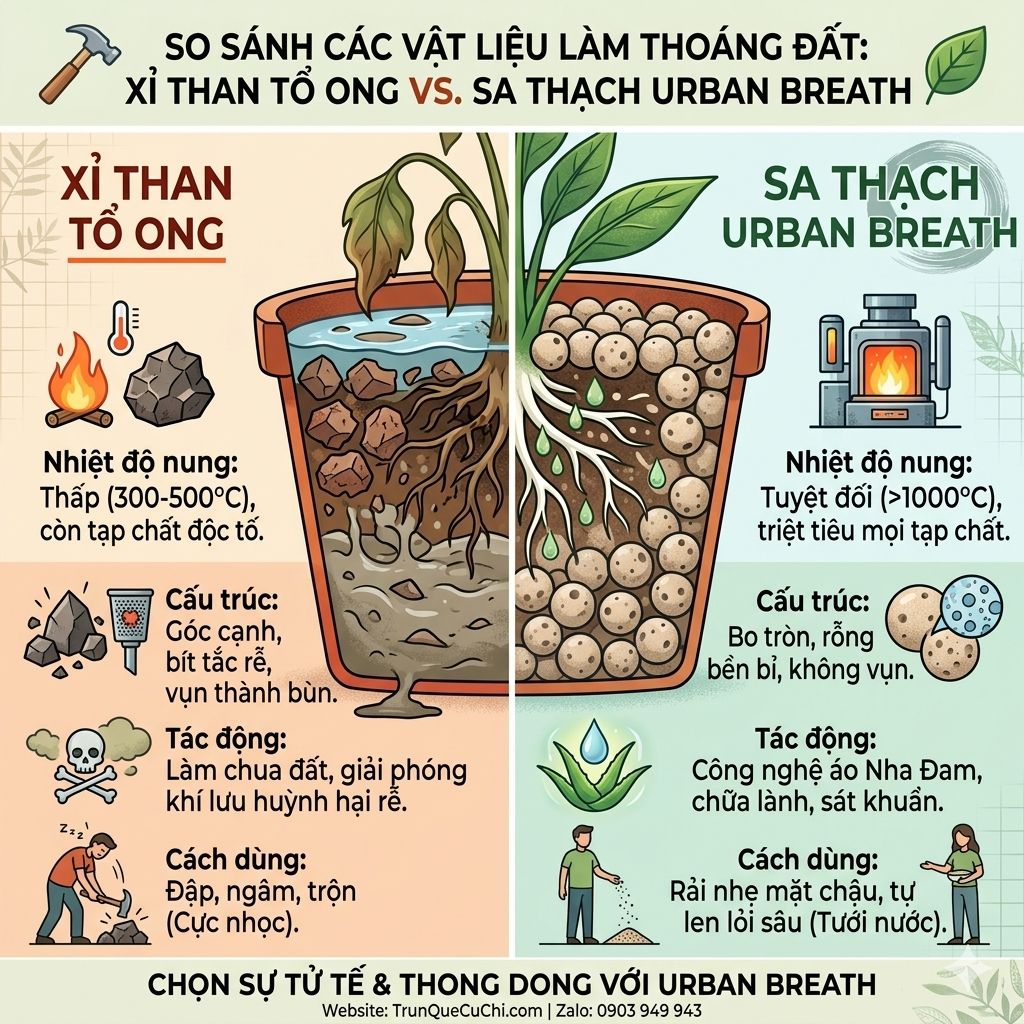 SA THẠCH NHIỆT LUYỆN VS. XỈ THAN TỔ ONG: ĐỪNG ĐỂ “PHẾ PHẨM” GIẾT CHẾT MẦM XANH CỦA&nbsp;BẠN